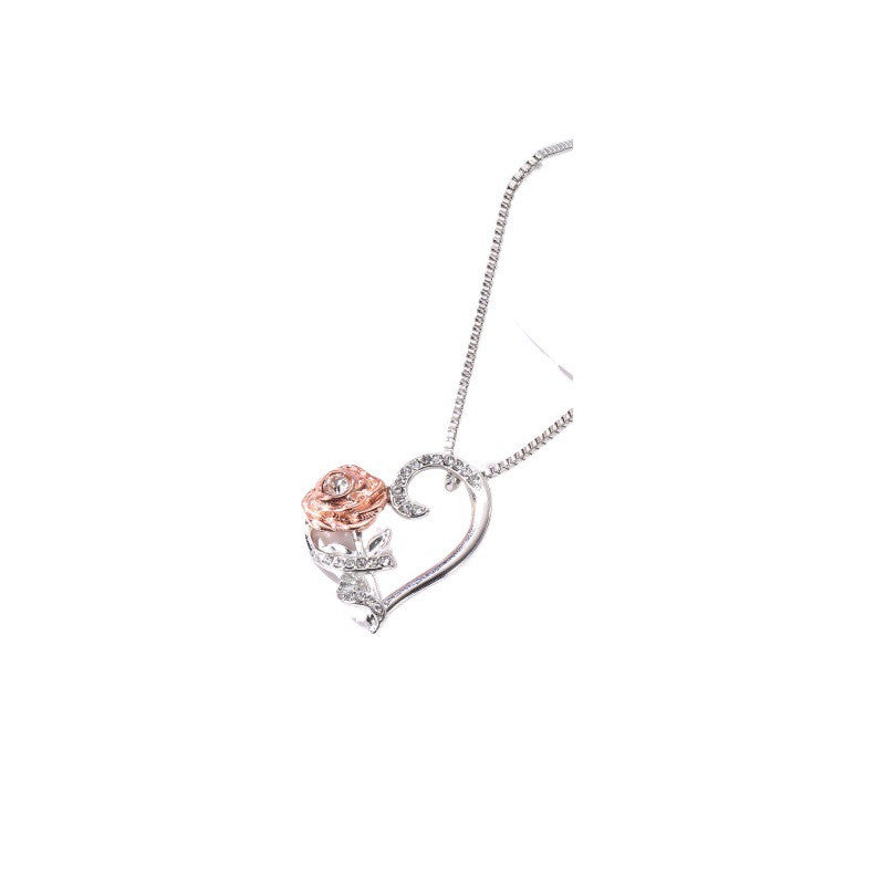 Romantic Rose Necklace with Zircon – Symbol of Love & Elegance