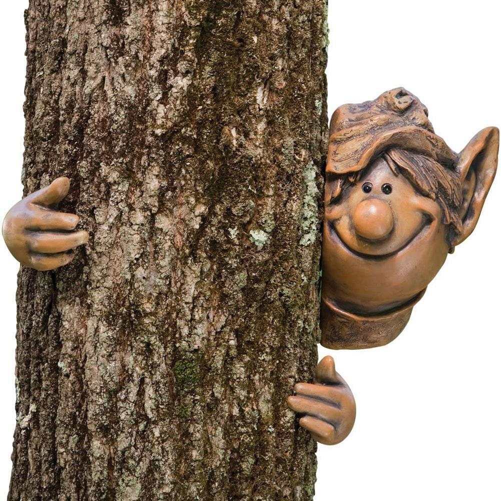 Garten Elf Baumfigur – Lustige Resin Baum Deko für Garten & Hof
