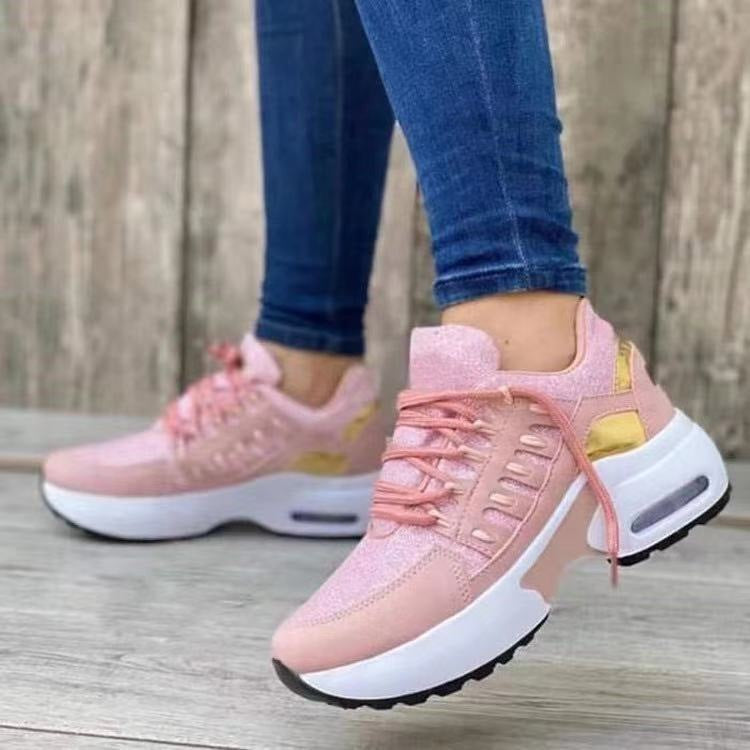 Damen Keilabsatz Sneaker – Sportliche Lace-Up Wedge Schuhe