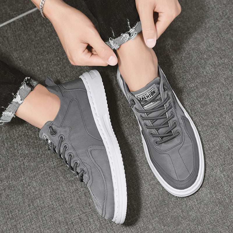 Herren Plateau Canvas Sneaker Schnürschuhe Trend Freizeit
