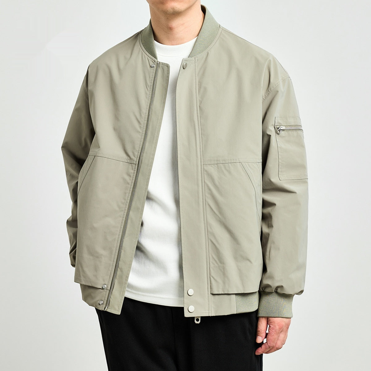 Men's Plain Spring Jacket – Fashionable Casual Transitional Jacket