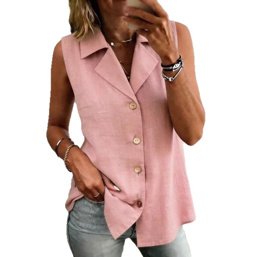 Women's Sleeveless Vest – Solid Color, Loose & Modern Casual