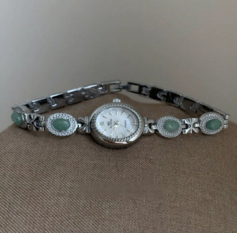 Women's Quartz Watch with Green Jade – Exclusive Designer Jewelry Watch