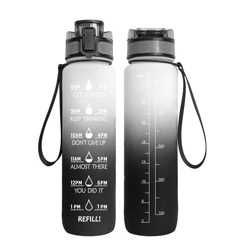 1000ml Transparente Trinkflasche Kawaii – BPA Frei Sportflasche