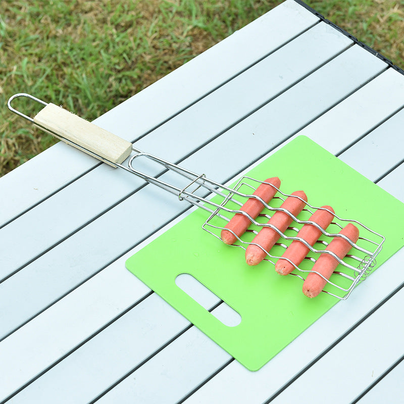 BBQ Grillzange mit Holzgriff – Premium Grillclip für Fleisch & Gemüse