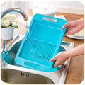 Multifunctional Cutting Board with Drain Basket – Kitchen Organizer