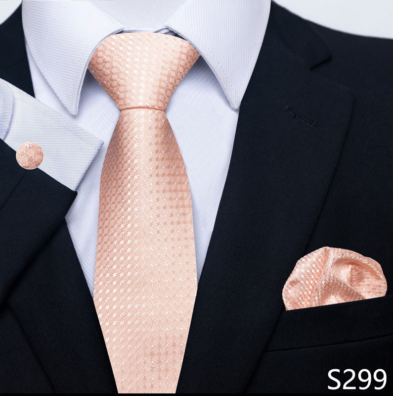 Men's Tie Set Business Scarf Cufflinks Elegant