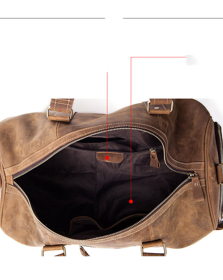 Herren Reisetasche Crazy Horse Leder – Vintage Premium Weekender