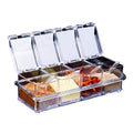 Acryl Gewürzbox transparent | Küchen Organizer mit Löffel