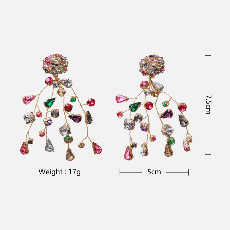 Bunte Kristall-Ohrringe – Funkelnde Diamant-Look Ohrhänger für Damen