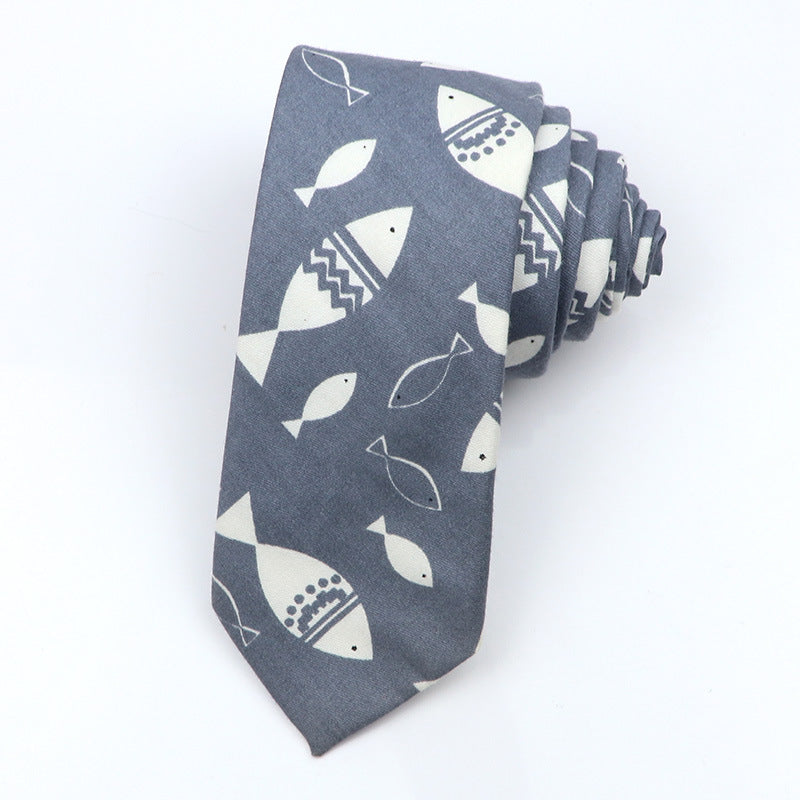 Slim Tie Men's Cotton Korean Slim Modern Elegant
