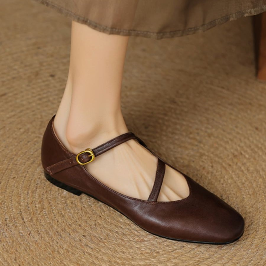 Vintage Mary Jane Damen Schuhe | Flach Rutschfest Elegant