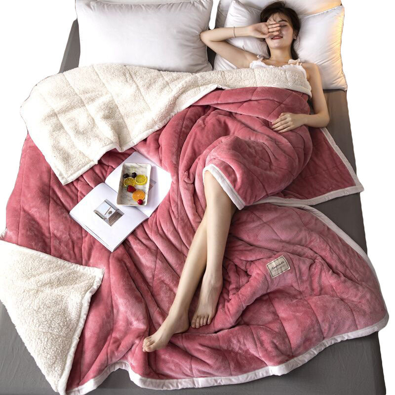 Fleece Decke Luxus | dick warm weich Winter Sofa Bett