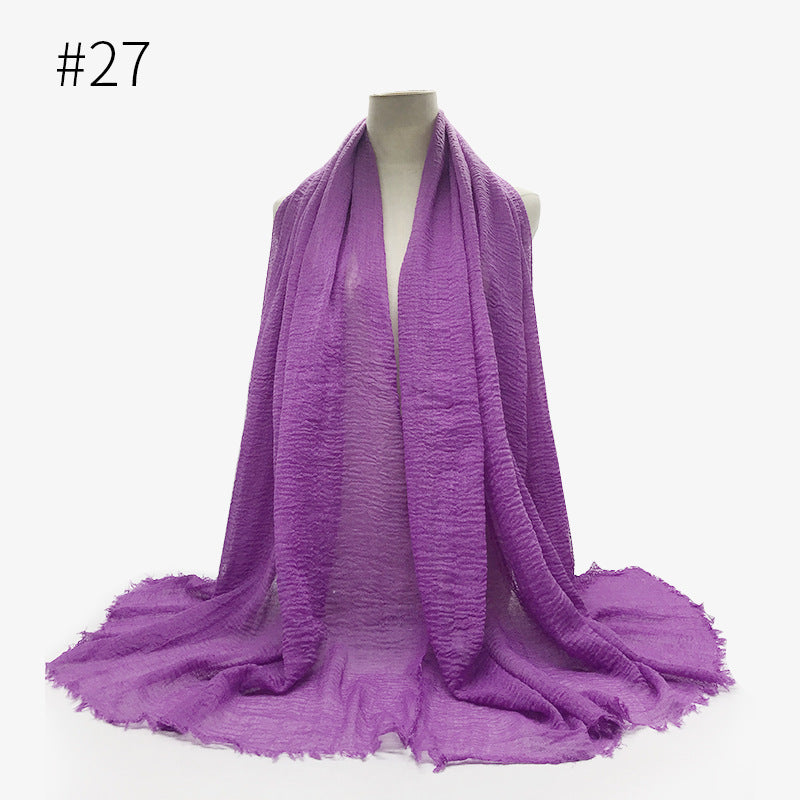 Damen Baumwoll Pashmina Schal | Weicher Fransen Hijab Stola