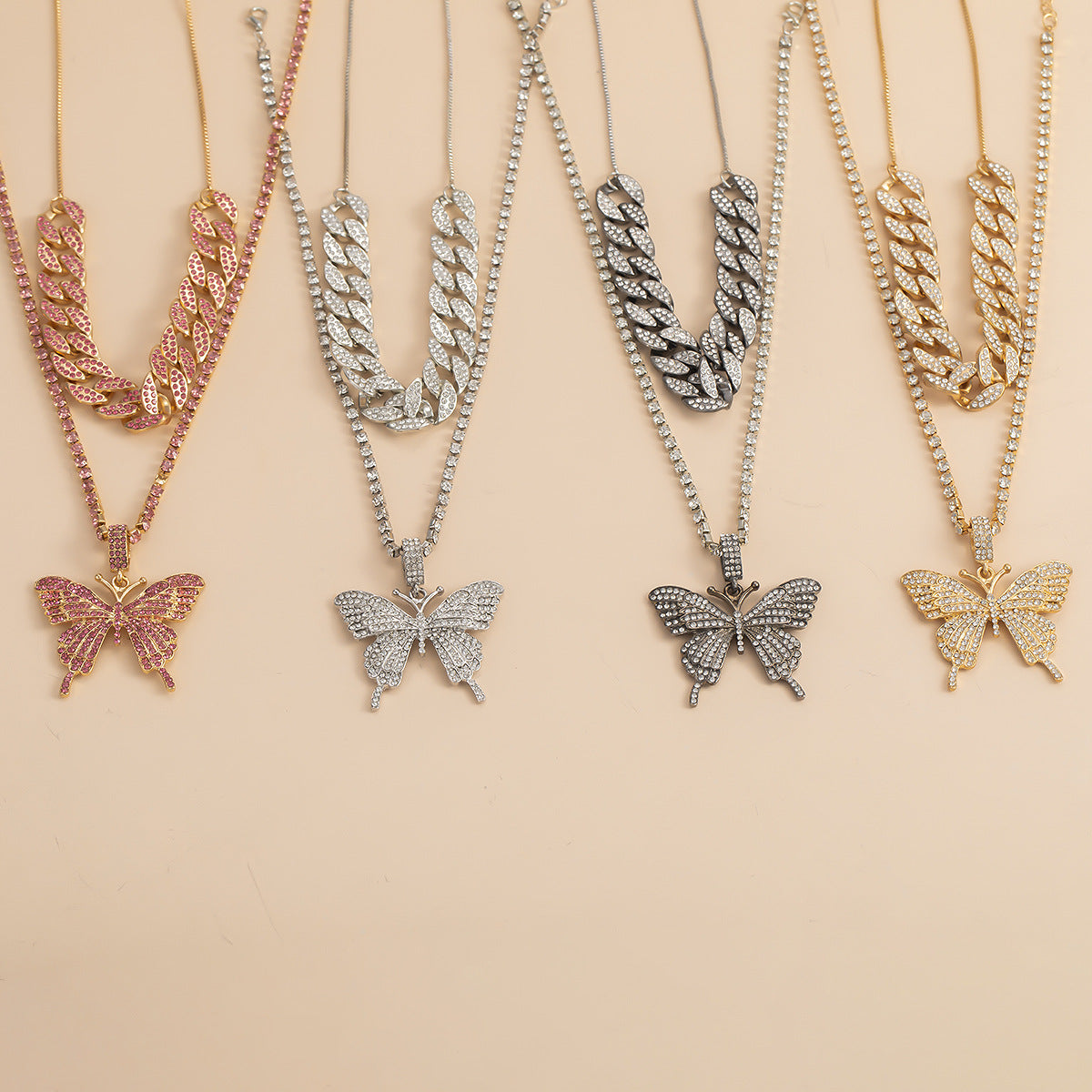 Sparkling Butterfly Necklace with Zircon – Elegant Women's Jewelry