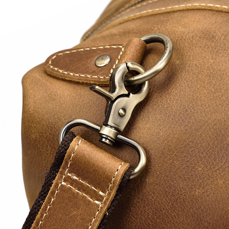 Crazy Horse Leather Travel Bag XXL | Vintage Weekender for Men