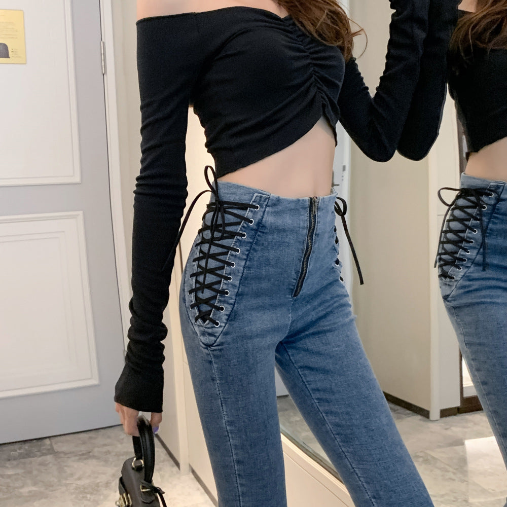 Women's High Waist Skinny Jeans | Slim Fit Cropped Pants