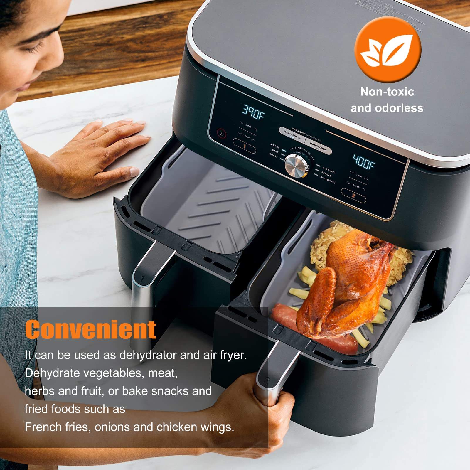 Air Fryer Silicone Basket with Handles – Reusable Liner