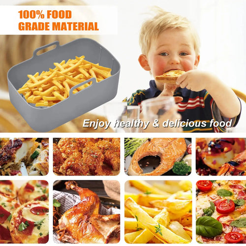Air Fryer Silicone Basket with Handles – Reusable Liner
