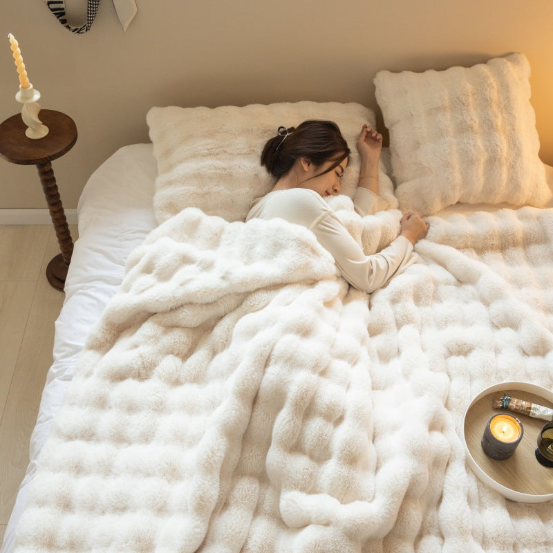 Kuscheldecke Bubble Velvet | weich warm flauschig modern