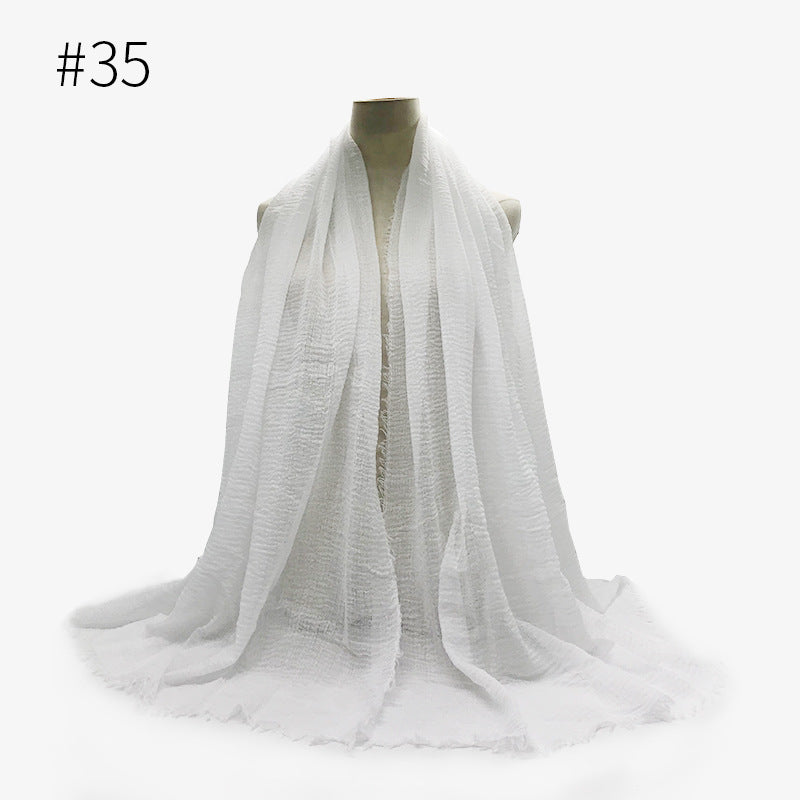 Damen Baumwoll Pashmina Schal | Weicher Fransen Hijab Stola