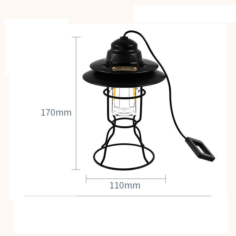 Portable Retro Lantern Outdoor Camping Multifunction Lamp