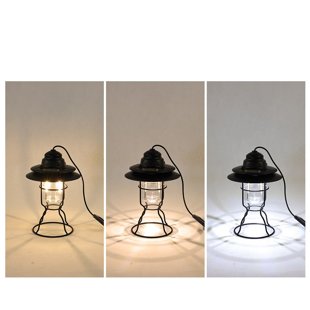 Portable Retro Lantern Outdoor Camping Multifunction Lamp