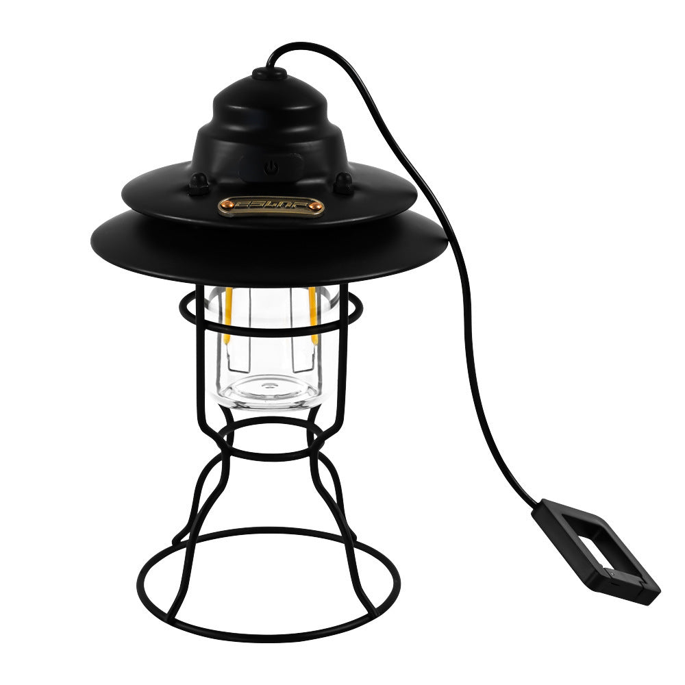 Portable Retro Lantern Outdoor Camping Multifunction Lamp