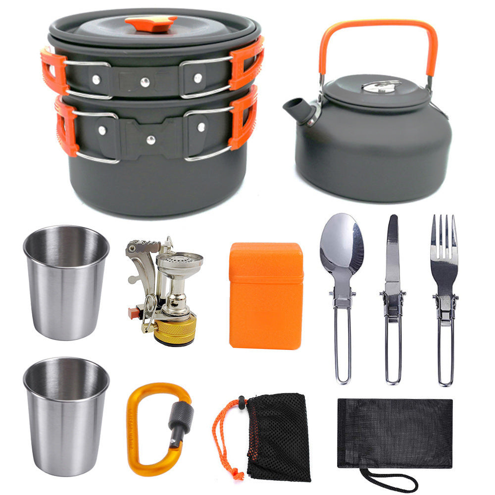 Multifunctional Camping Cookware Set Aluminum | Outdoor Cookware Set for Camping, Hiking & BBQ