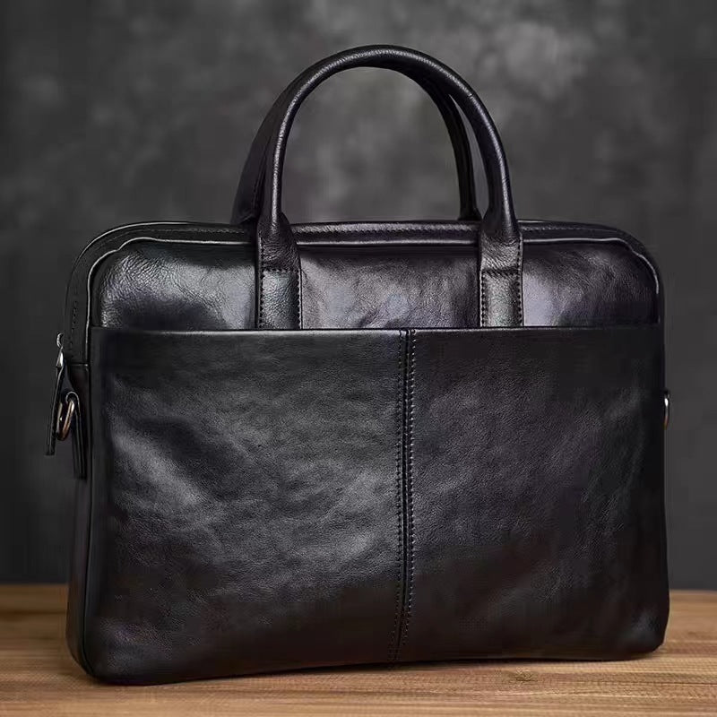 Men's Genuine Leather Briefcase Premium – Handbag Business Laptop Bag