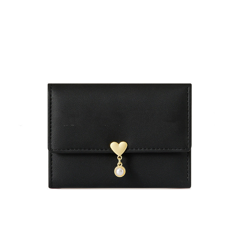 Mini Women's Tri-Fold Wallet – Cute Heart Design