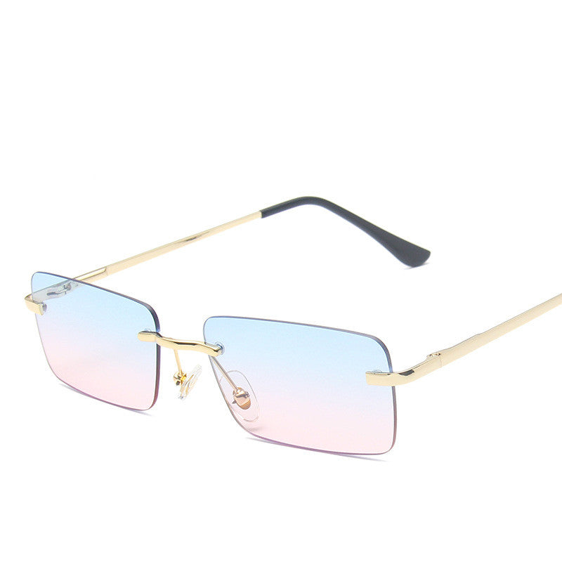 Damen Randlose Sonnenbrille Eckig – Elegante Fashion Brille
