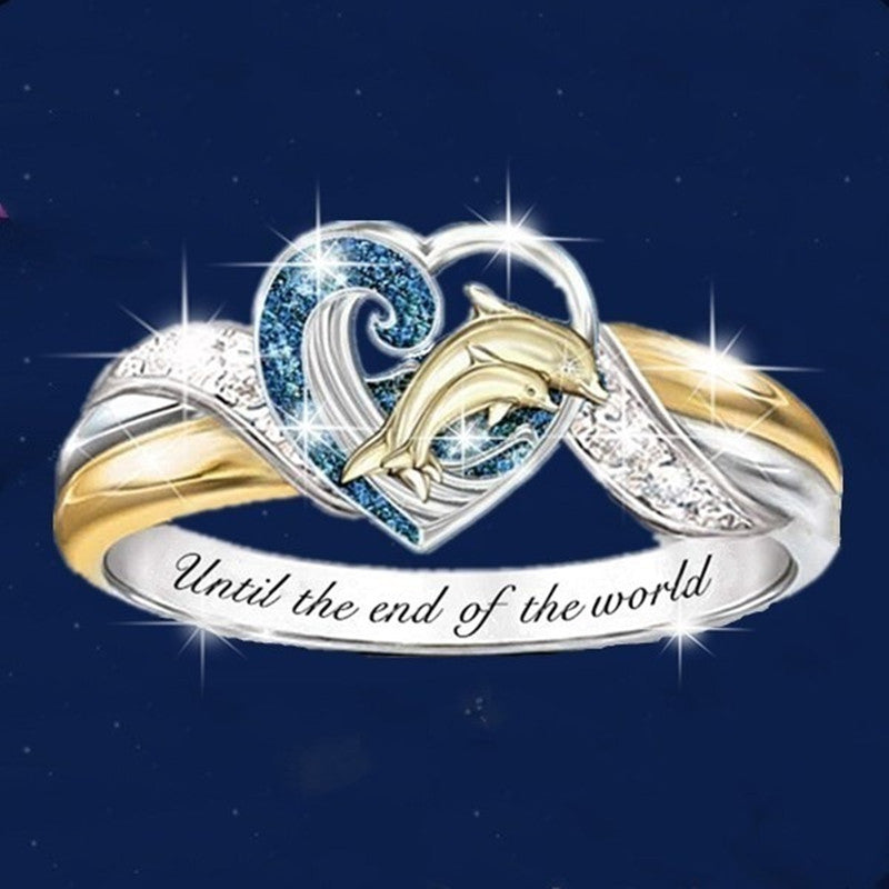 Delfin Saphir Verlobungsring – Eleganter Ozean Inspirierter Damenring