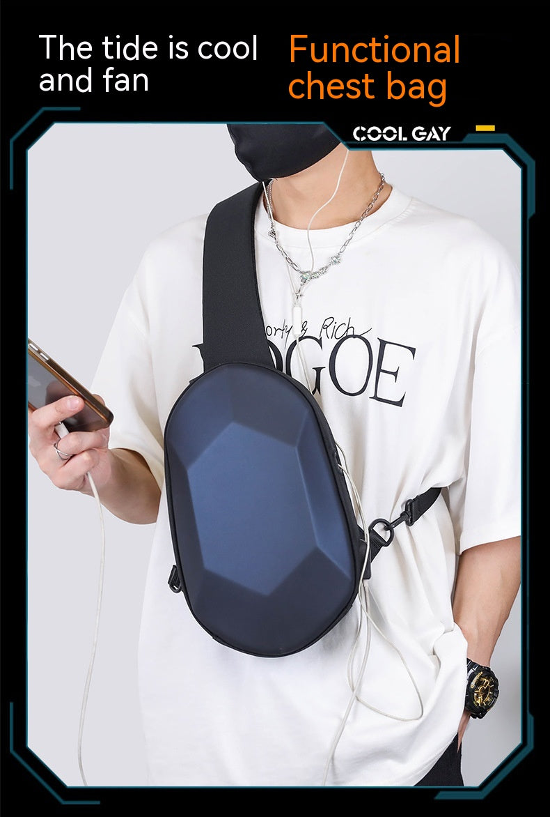Men's Solid Crossbody Shoulder Bag | Minimalist Bag