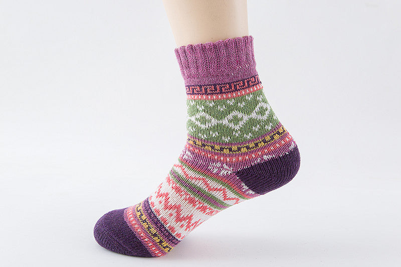 Damen Kaschmir Socken Ethno Stil – Warme Luxus Komfortsocken