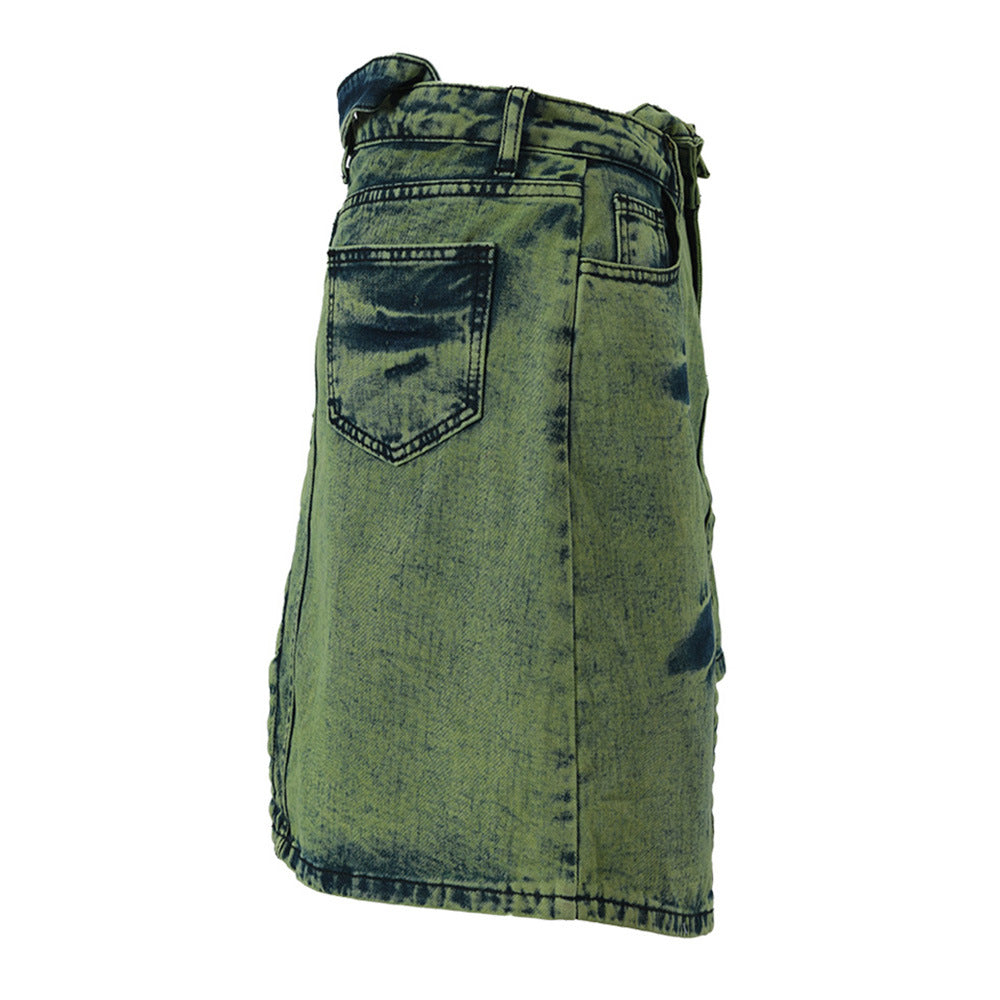 Women's Patchwork Denim Skirt | Asymmetric Denim Style