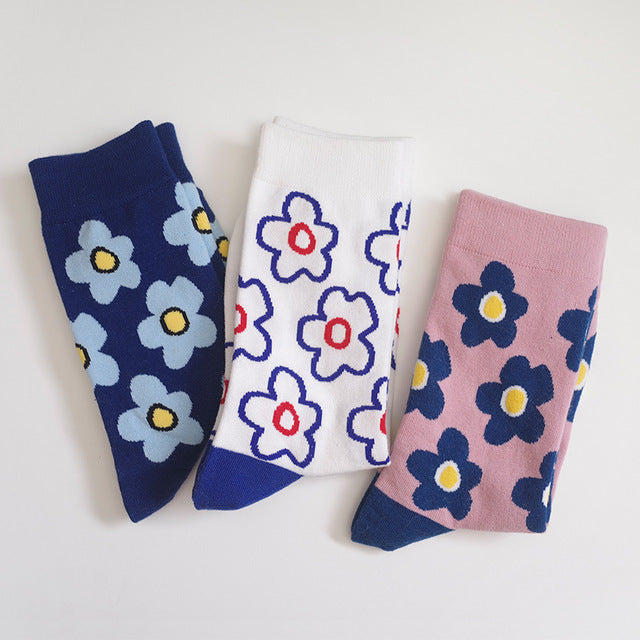 Women's Cotton Socks Floral Cartoon | Cute Trendy Socks