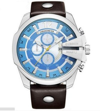Men's watch large dial | three-eye design elegant
