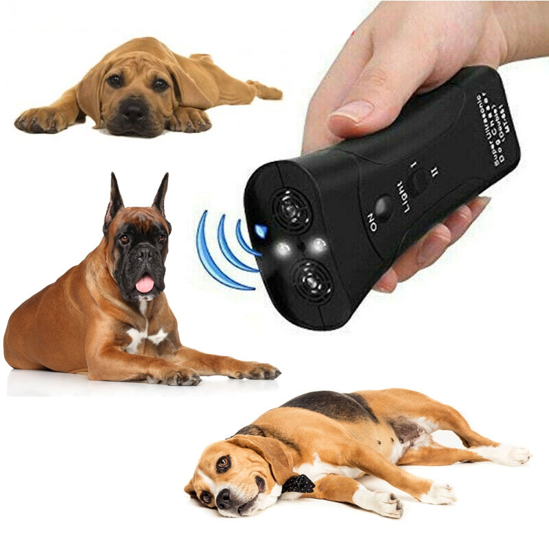 Ultrasonic Dog Trainer | Anti Bark Device with LED 3-in-1