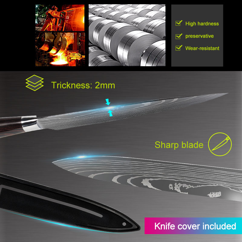 Kitchen Knife Set Stainless Steel | Chef Knife Cleaver Professional