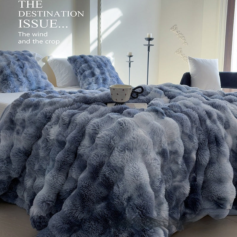Cuddly Blanket Bubble Velvet | soft warm fluffy modern