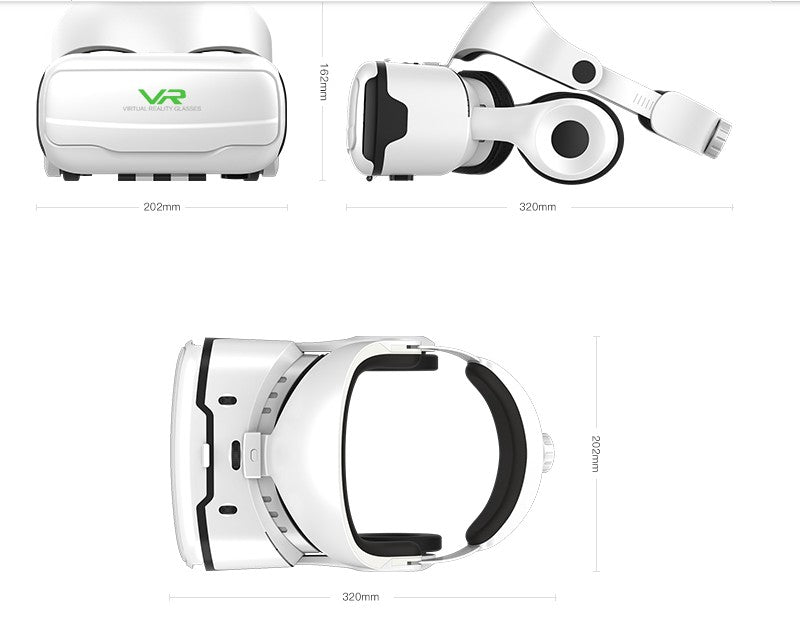 HD VR Brille mit Headset – Verstellbares Virtual Reality Set