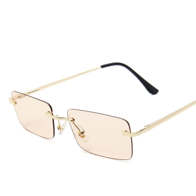 Damen Randlose Sonnenbrille Eckig – Elegante Fashion Brille
