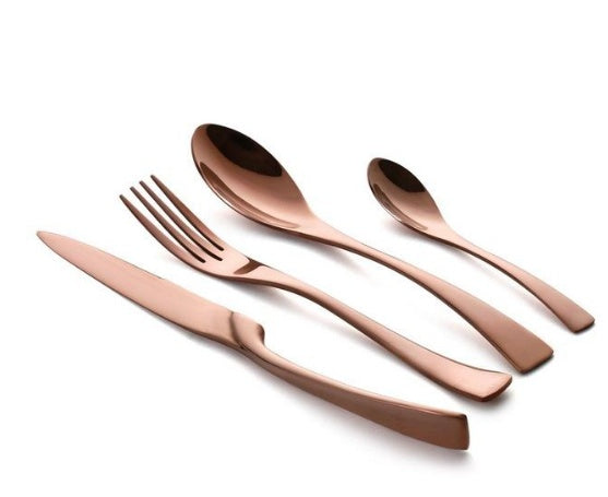 Schwarzes Besteckset Edelstahl | 4-teilig modern elegant Korean Style