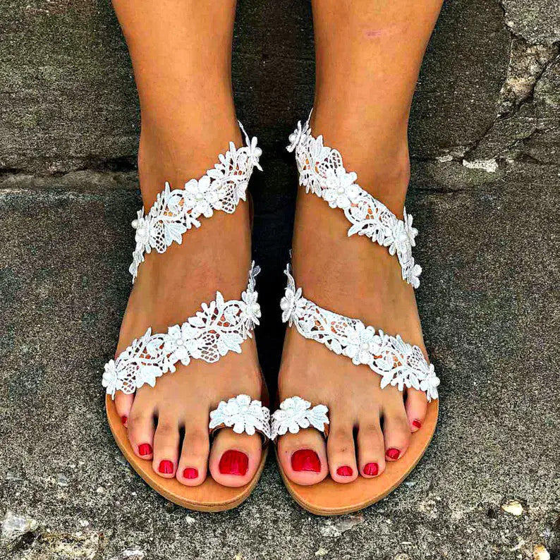 Damen Strass Ballerinas Plus Size | Elegante Flats Blumen Design