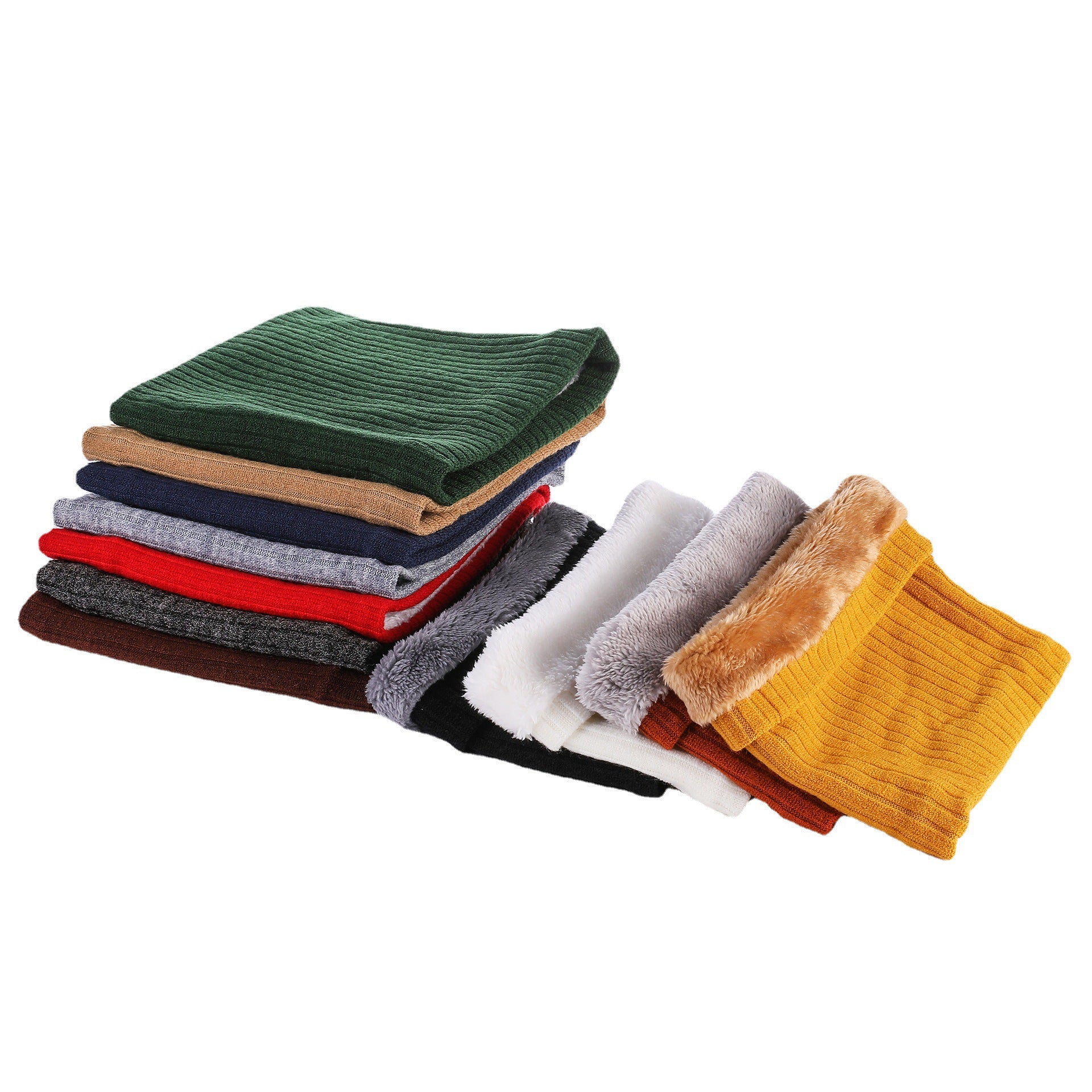 Warm Plush Scarf Winter Unisex Soft Knitted Scarf Solid Color