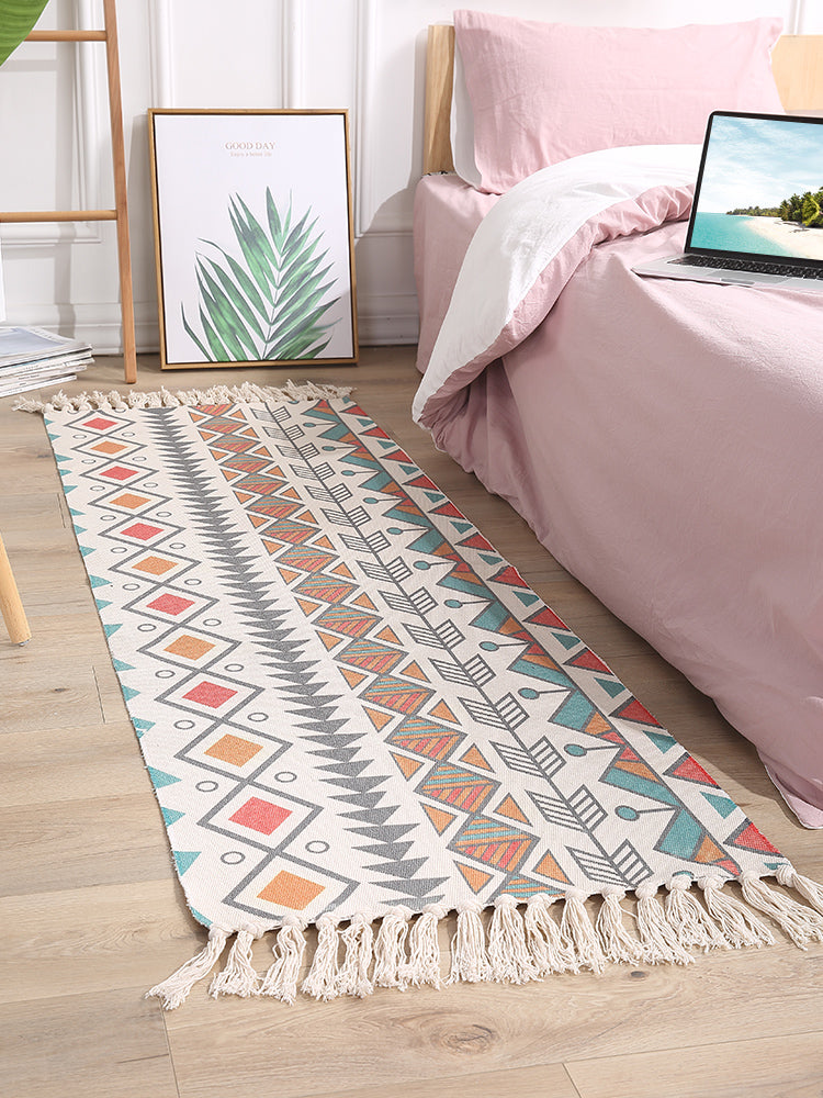 Handgemachte Baumwoll Türmatte rutschfest saugstark | Modern