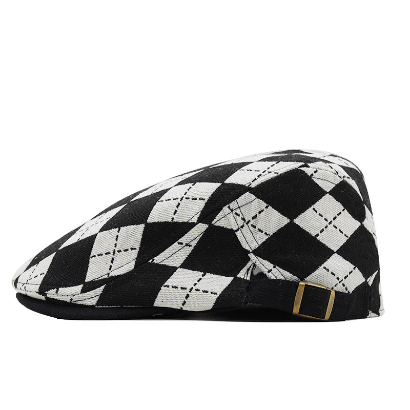 Men's Flat Cap Plaid | Retro British Style Short Brim