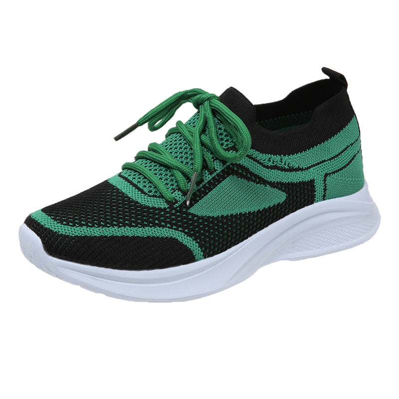 Damen Mesh Sportschuhe Grün Schwarz | Atmungsaktive Sneaker