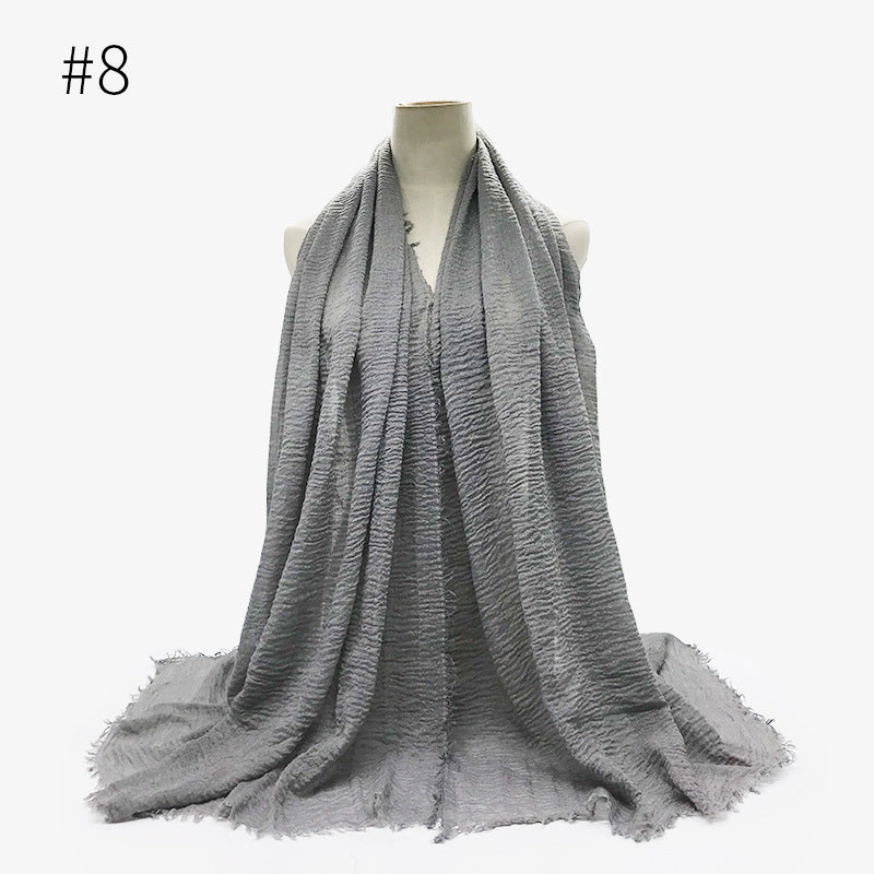 Damen Baumwoll Pashmina Schal | Weicher Fransen Hijab Stola